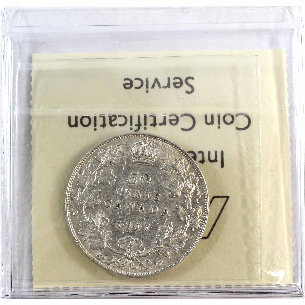 1917 Canada 50-cents ICCS Certified VF30