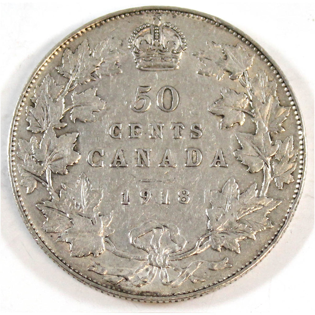 1918 Canada 50-cents F-VF (F15)