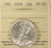 1918 Canada 50-cents ICCS Certified VF30