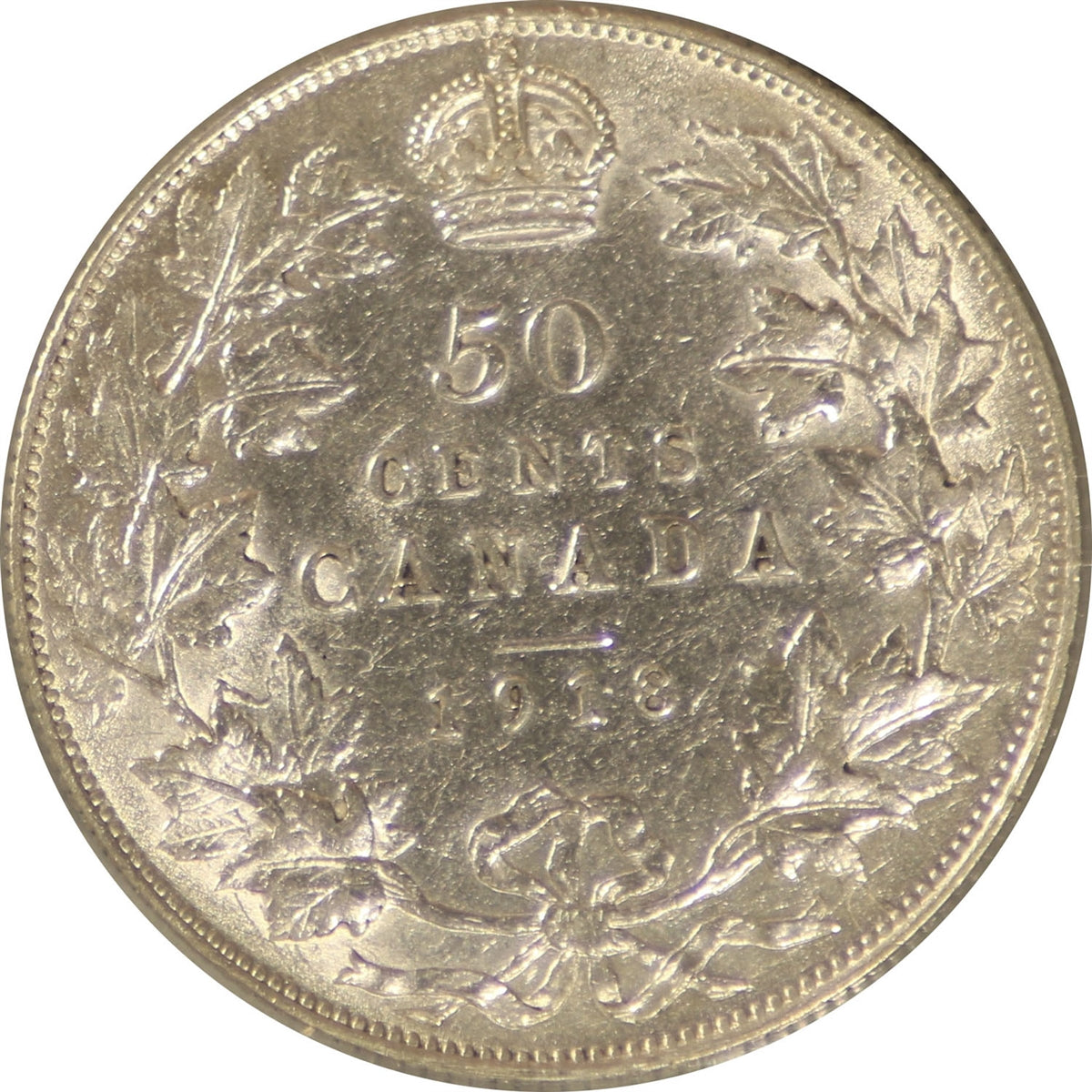 1918 Canada 50-cents ICCS Certified VF30