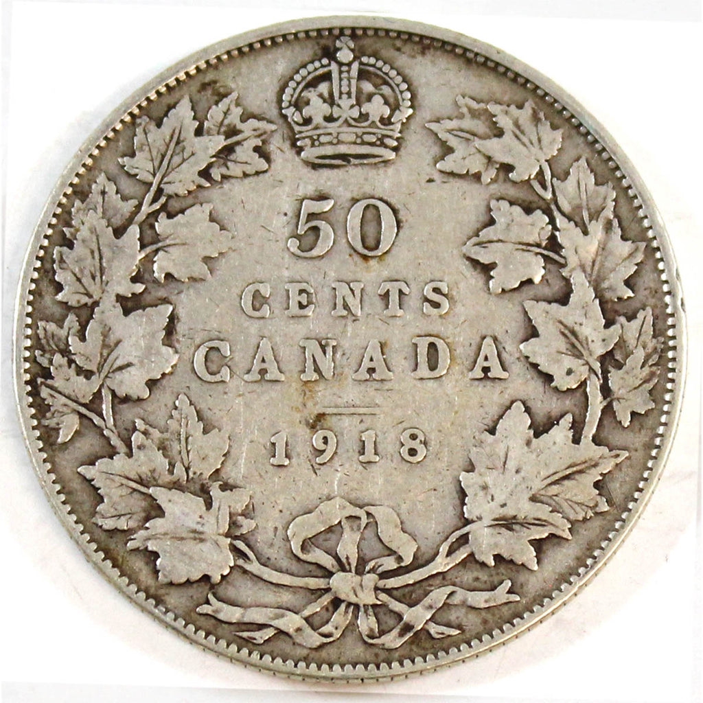 1918 Canada 50-cents Very Good (VG8)