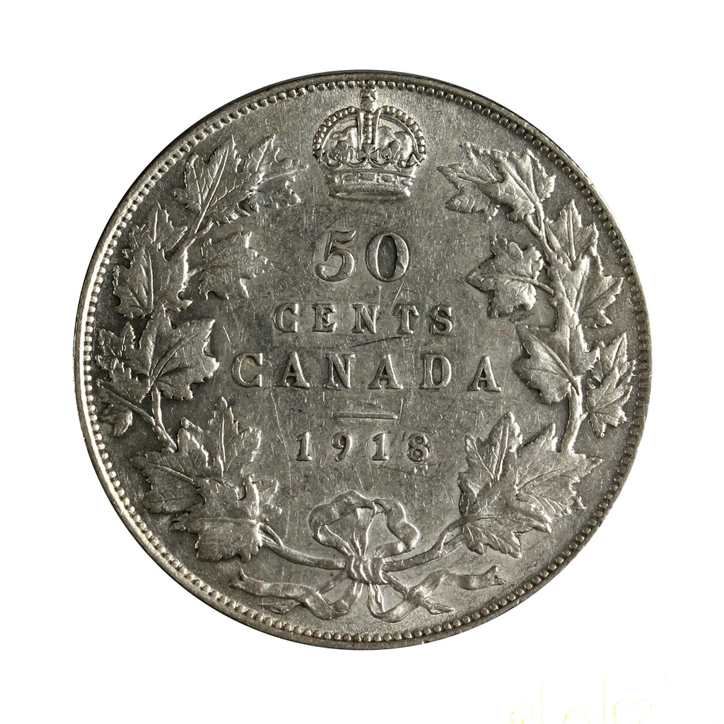 1918 Canada 50-cents VF-EF (VF30) $