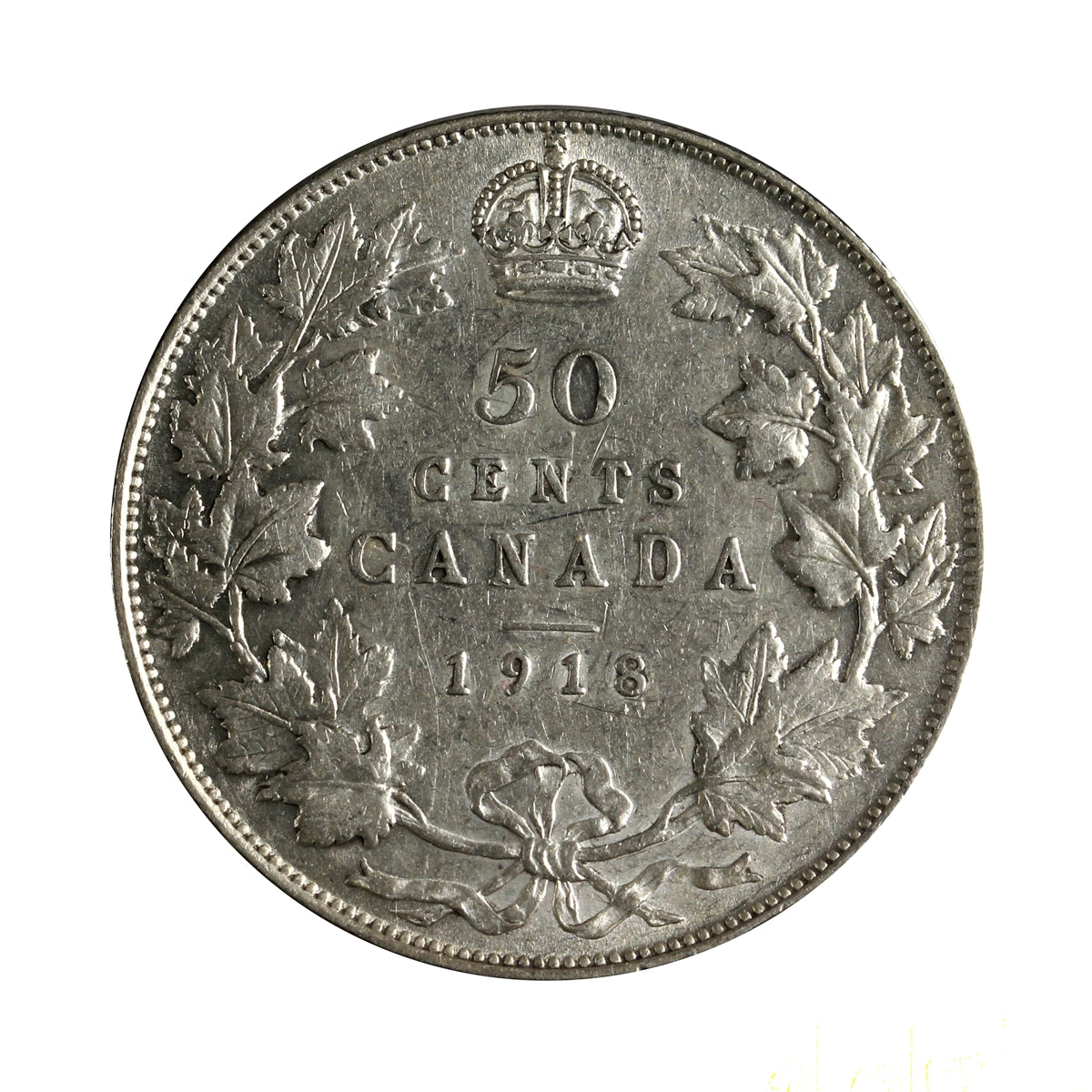 1918 Canada 50-cents VF-EF (VF30) $