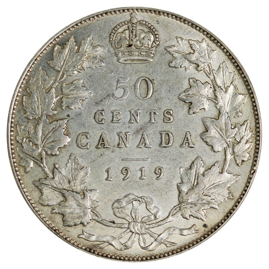 1919 Canada 50-cents Extra Fine (EF-40) $