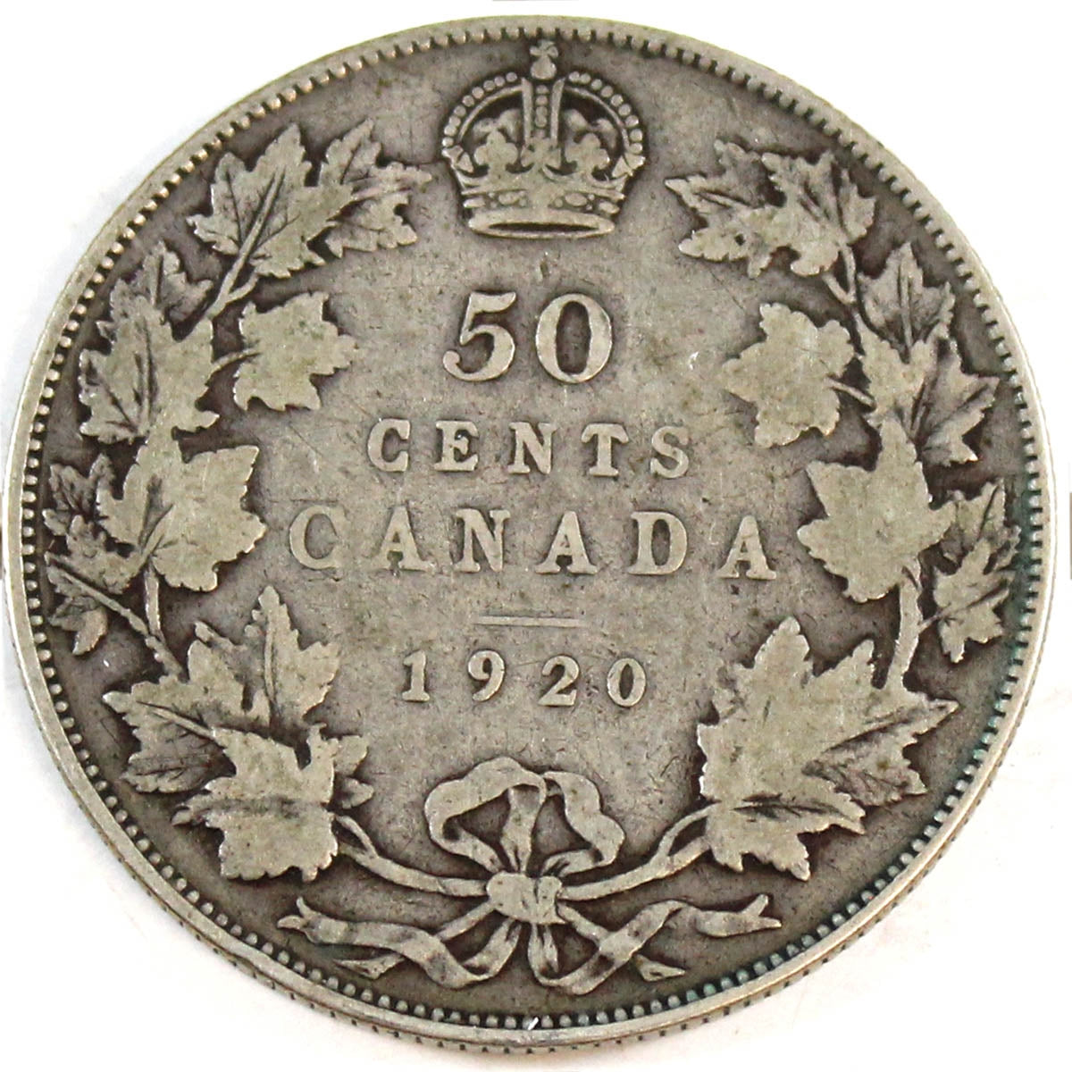 1920 Small 0 Canada 50-cents Very Good (VG8)