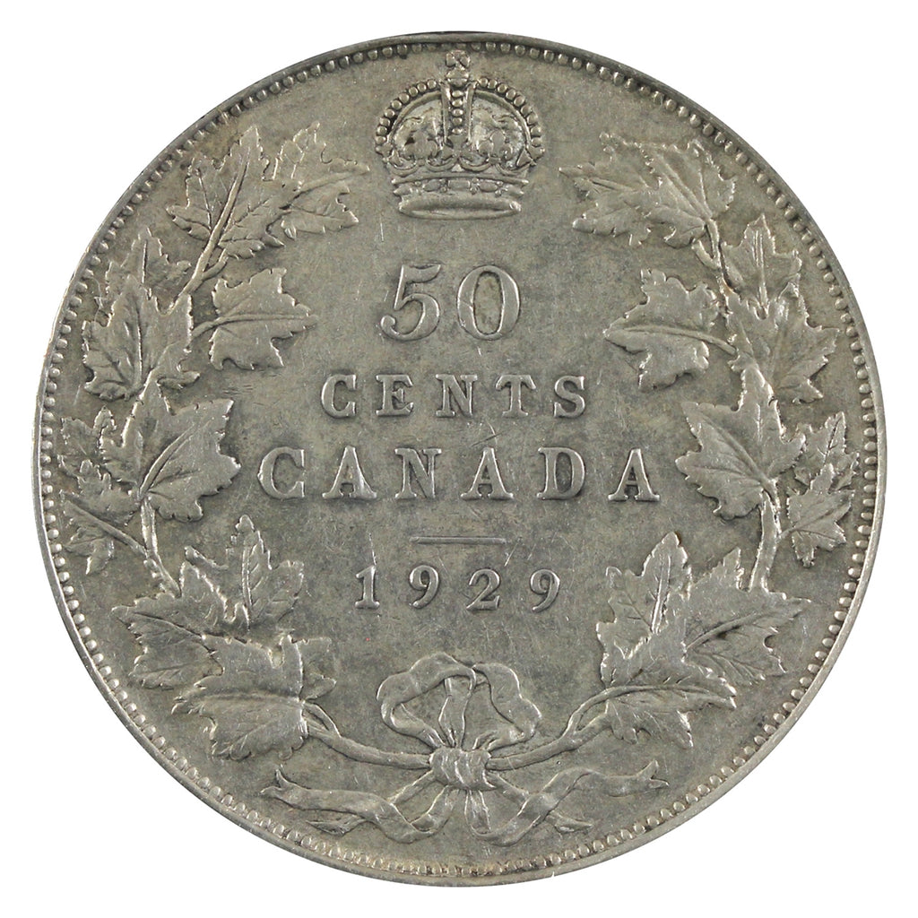 1929 Canada 50-cents VF-EF (VF30) $