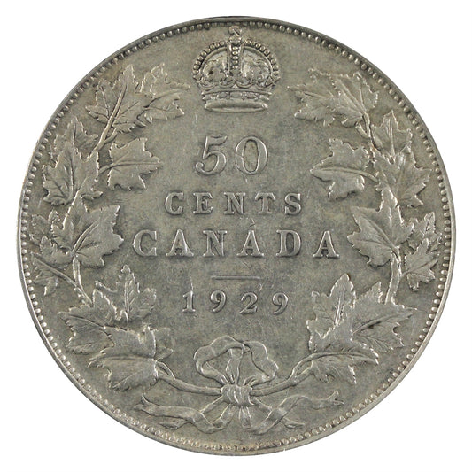 1929 Canada 50-cents VF-EF (VF-30) $