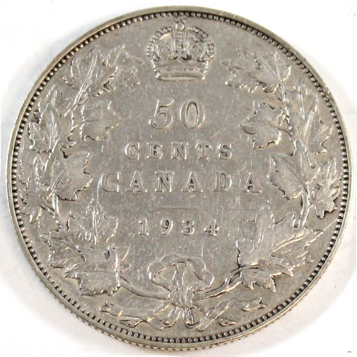 1934 Canada 50-cents F-VF (F15) $