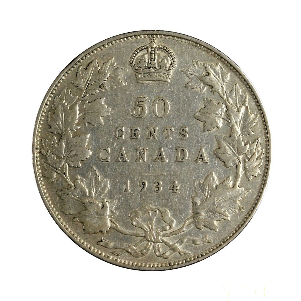 1934 Canada 50-cents Very Fine (VF20) $