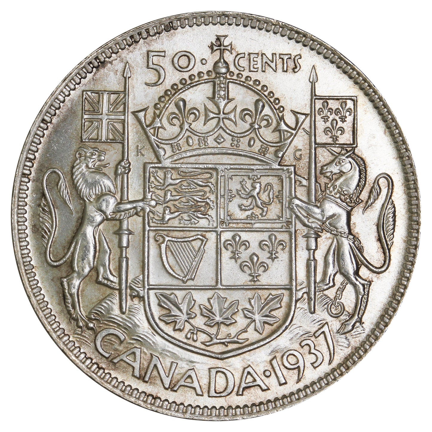 1937 Canada 50-cents Choice Brilliant Uncirculated (MS64) $