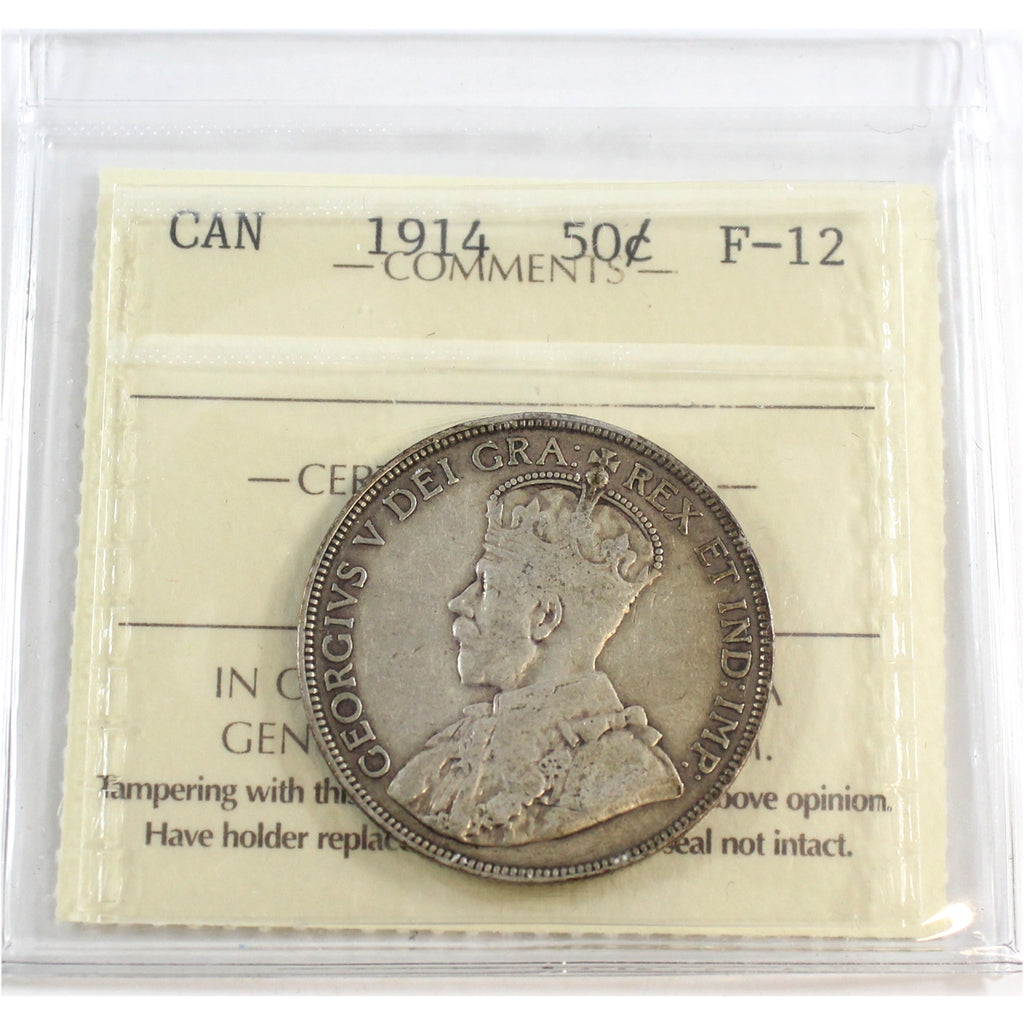 1914 Canada 50-cents ICCS Certified F12
