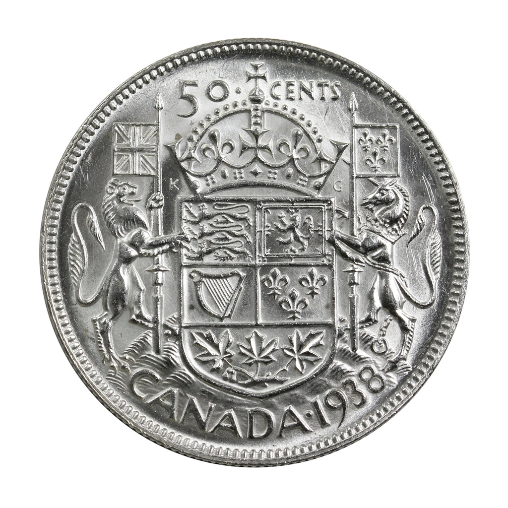 1938 Canada 50-cents AU-UNC (AU55) $
