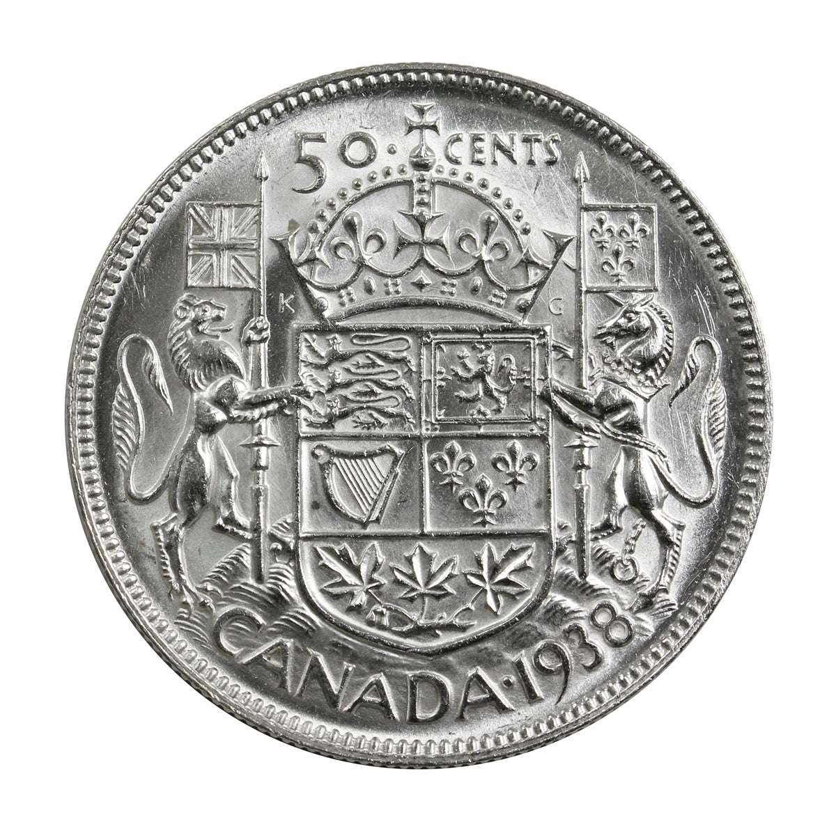 1938 Canada 50-cents AU-UNC (AU55) $