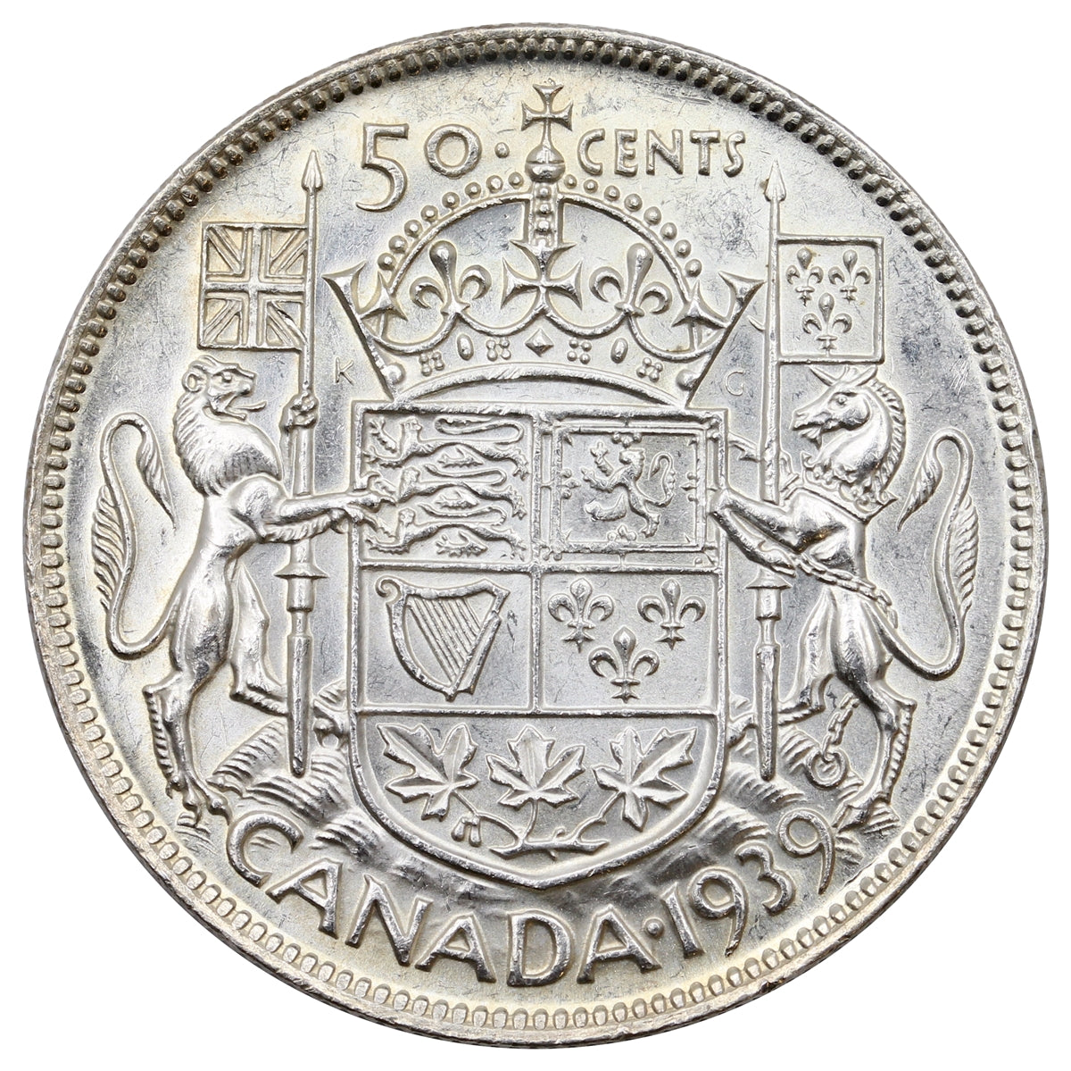 1939 Canada 50-cents AU-UNC (AU55) $
