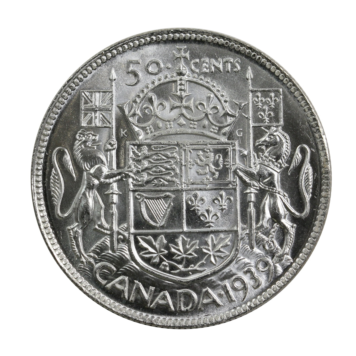 1939 Canada 50-cents Brilliant Uncirculated (MS63) $
