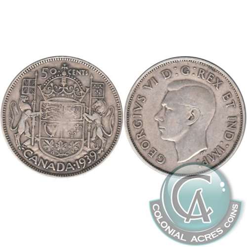 1939 Canada 50-cents Very Good (VG8)