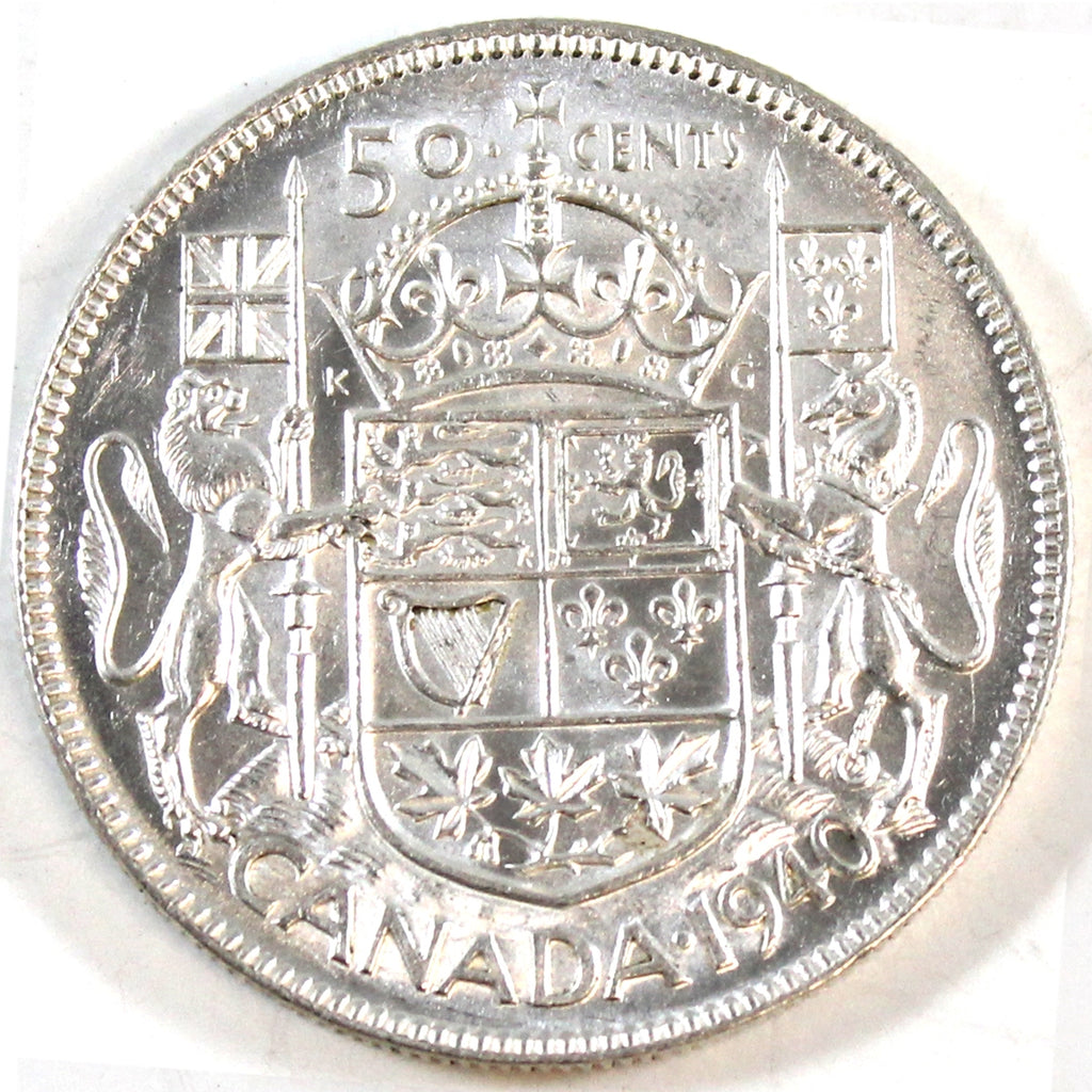 1940 Canada 50-cents Almost Uncirculated (AU50)