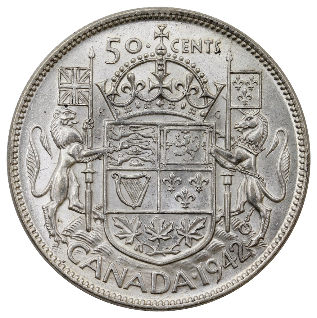 1942 Canada 50-cents AU-UNC (AU55)