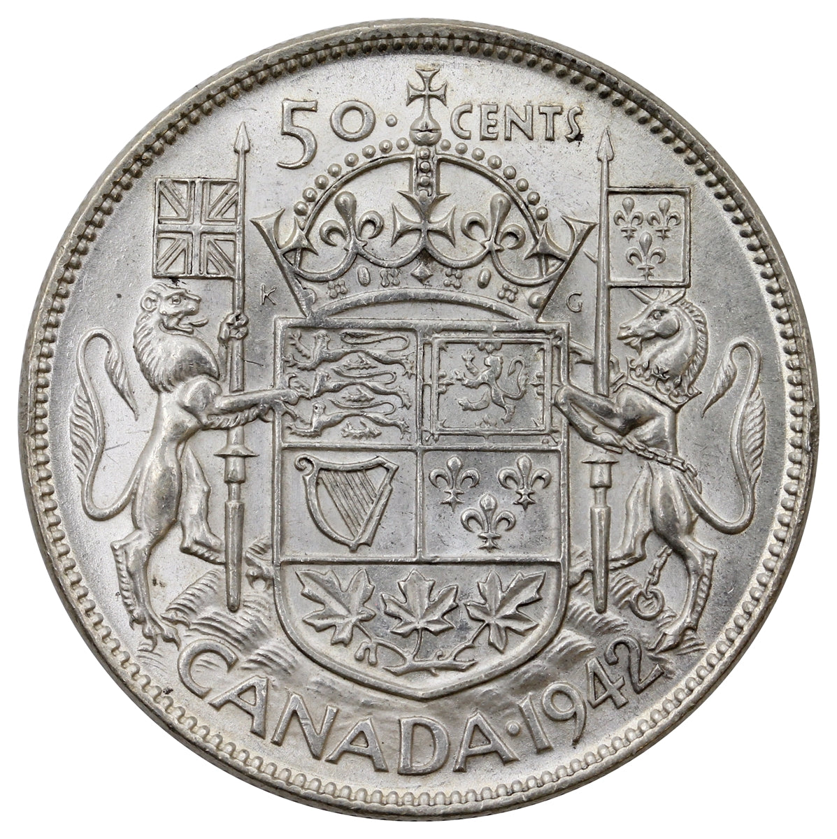 1942 Canada 50-cents AU-UNC (AU55)