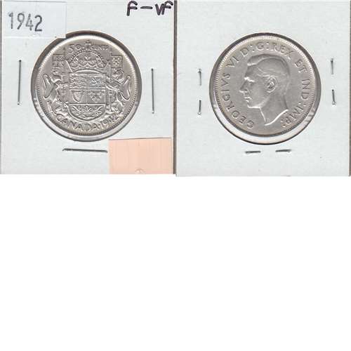 1942 Canada 50-cents F-VF (F15)