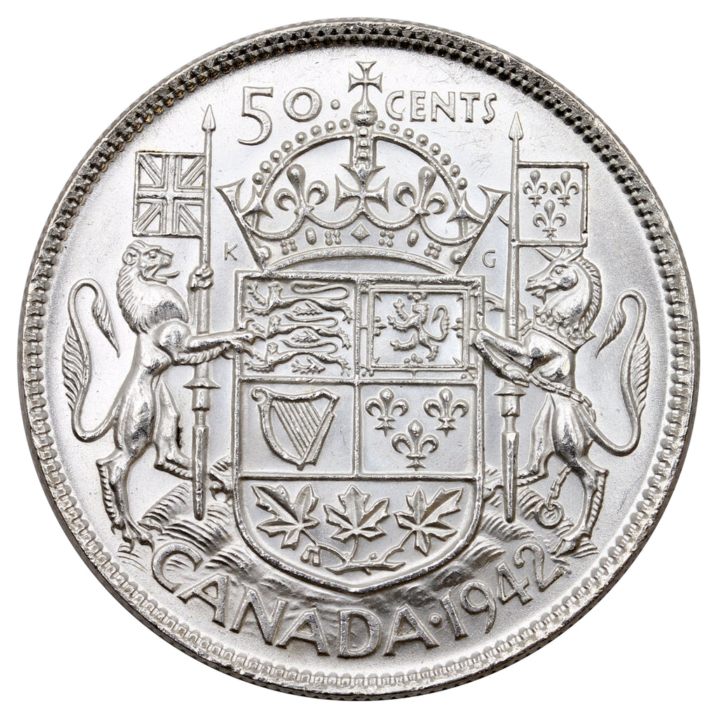 1942 Canada 50-cents UNC+ (MS62)