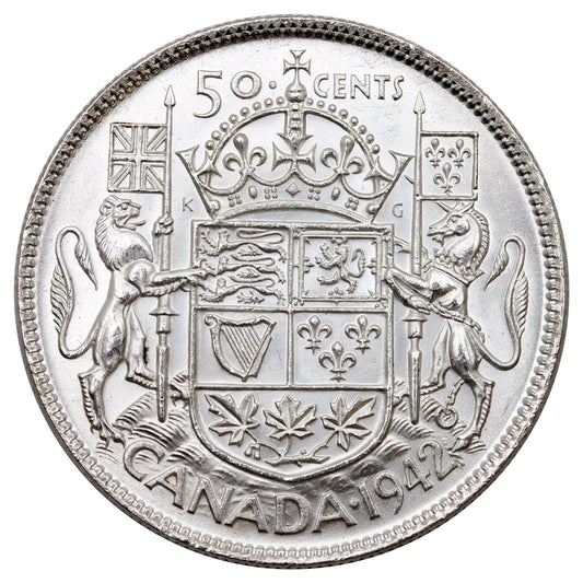 1942 Canada 50-cents UNC+ (MS62)