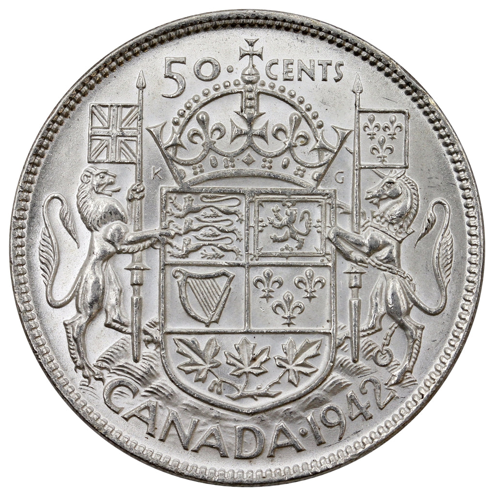1942 Canada 50-cents Uncirculated (MS60)