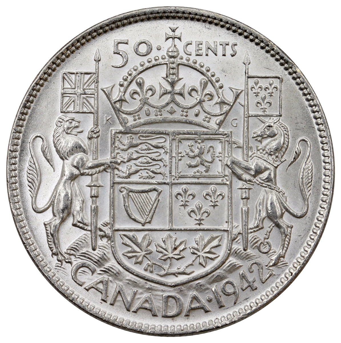 1942 Canada 50-cents Uncirculated (MS60)