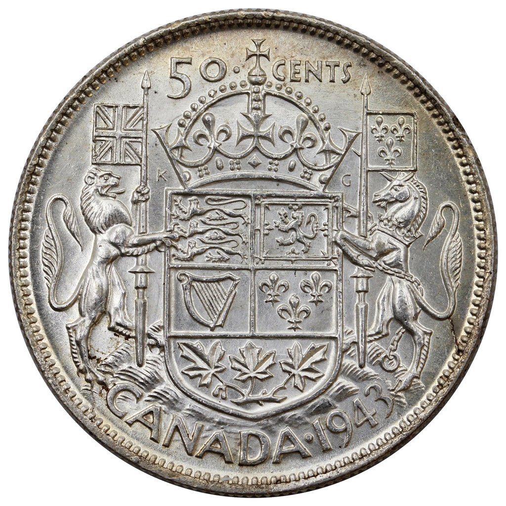 1943 Canada 50-cents AU-UNC (AU55)