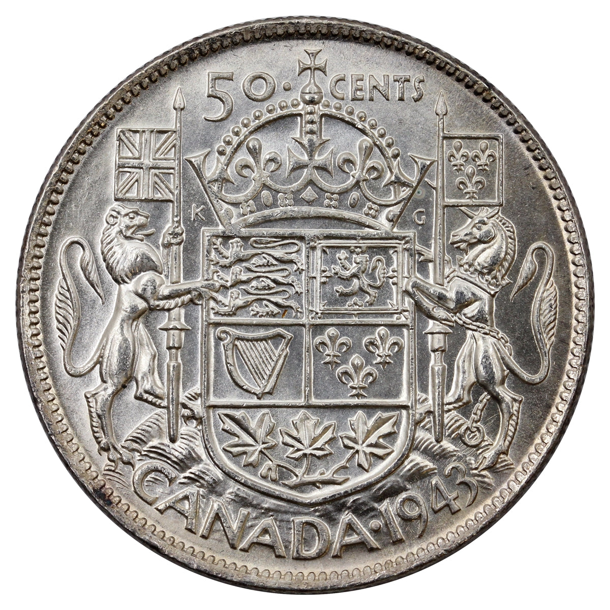 1943 Canada 50-cents Uncirculated (MS60)
