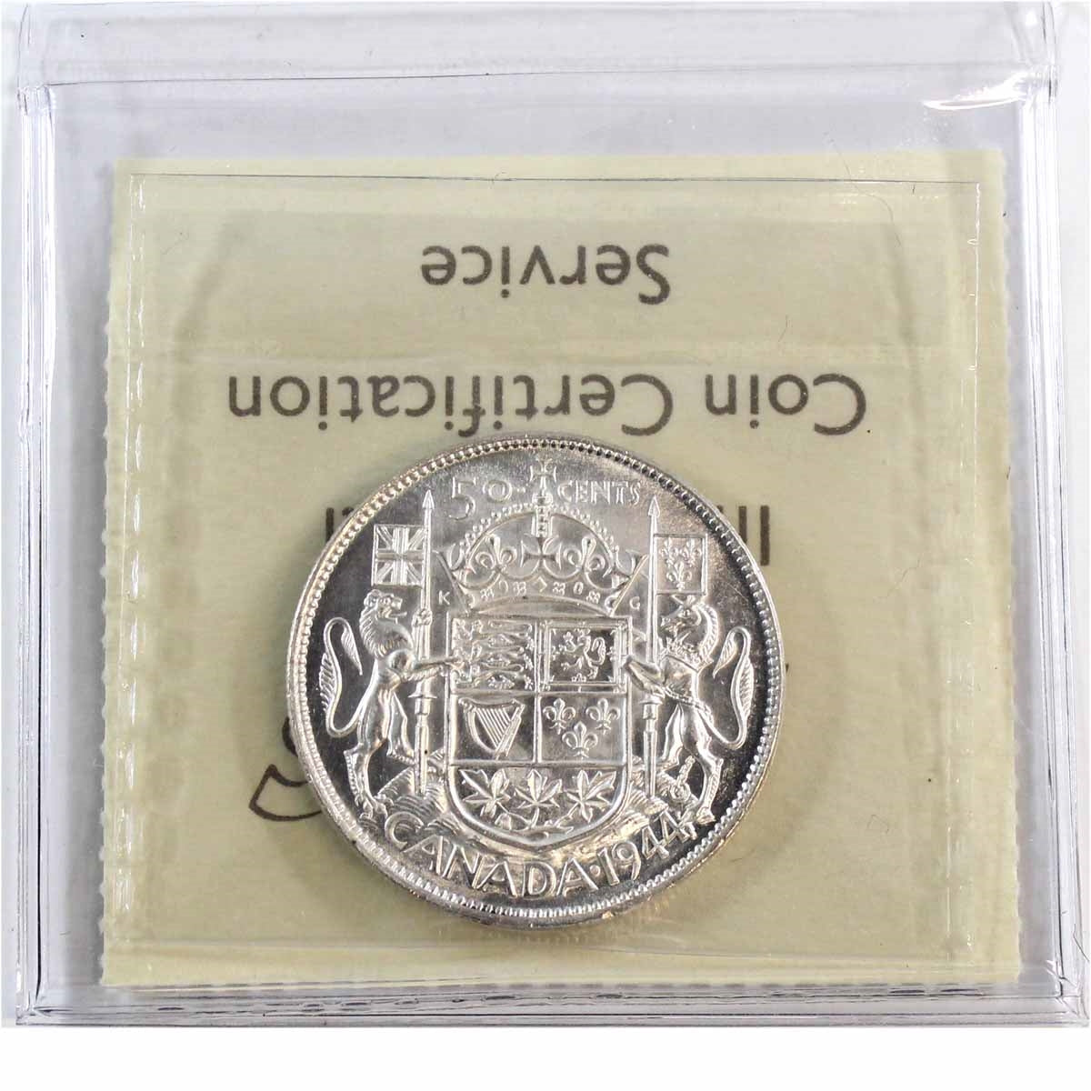 1944 Near 4 Canada 50-cents ICCS Certified MS64