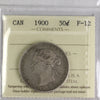 1900 Canada 50-cents ICCS Certified F12