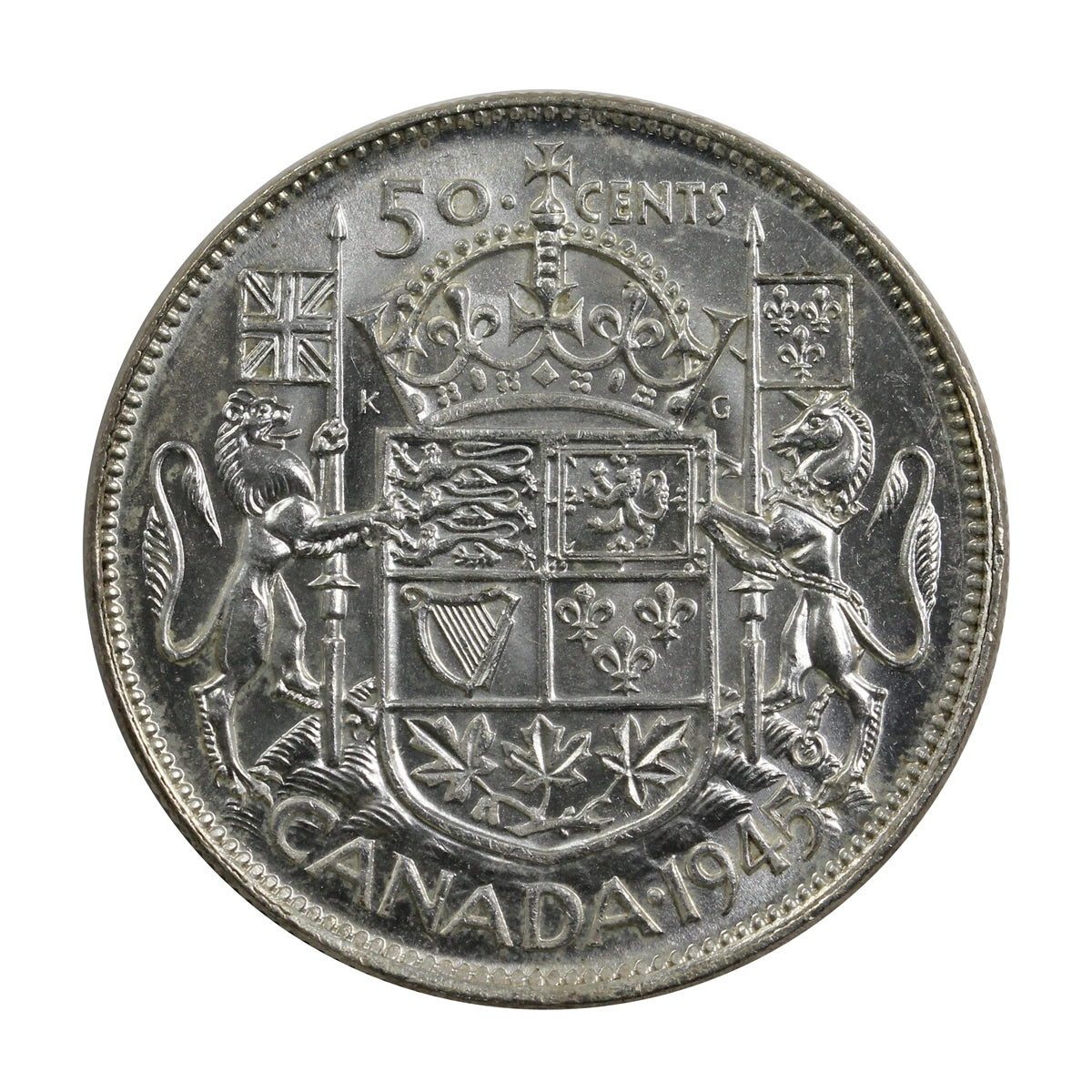 1945 Canada 50-cents UNC+ (MS62)