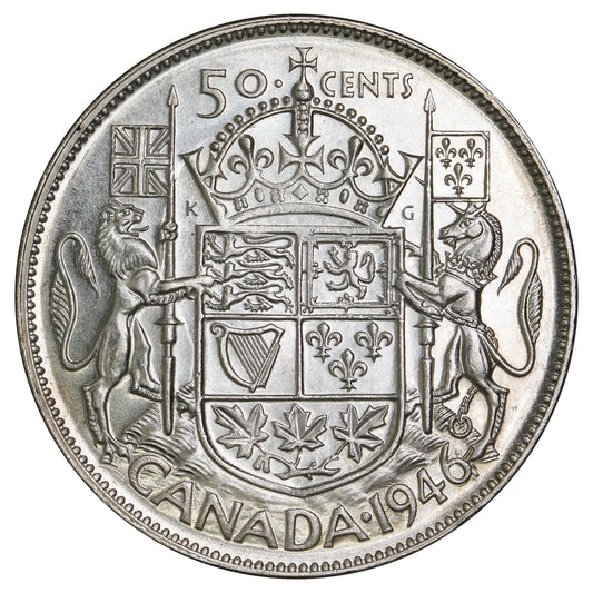 1946 Canada 50-cents AU-UNC (AU-55) $