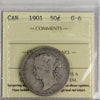 1901 Canada 50-cents ICCS Certified G6