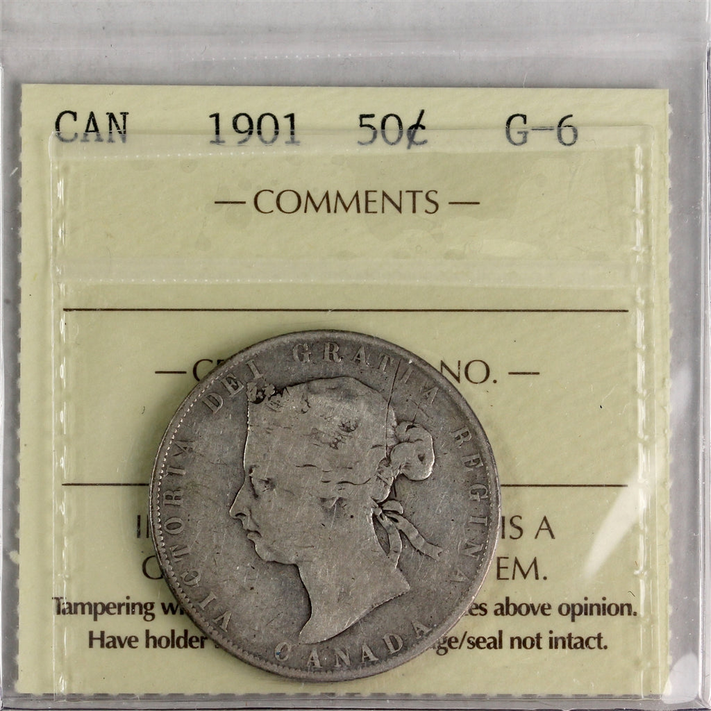 1901 Canada 50-cents ICCS Certified G6