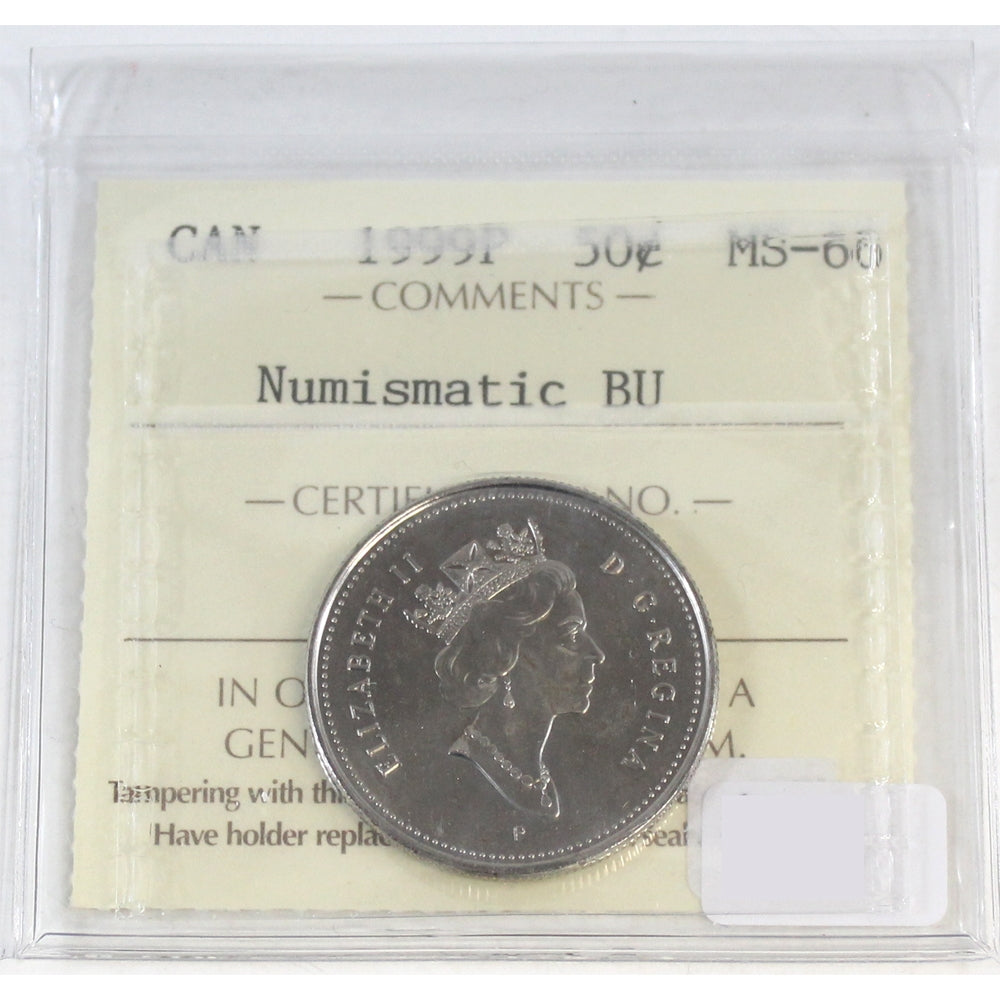 1999P Canada 50-cents ICCS Certified MS66 NBU