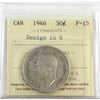 1946 Design in 6 Canada 50-cents ICCS Certified F15