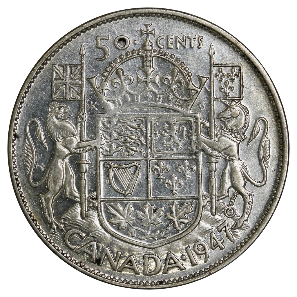 1947 Curved 7 Canada 50-cents VF-EF (VF30)