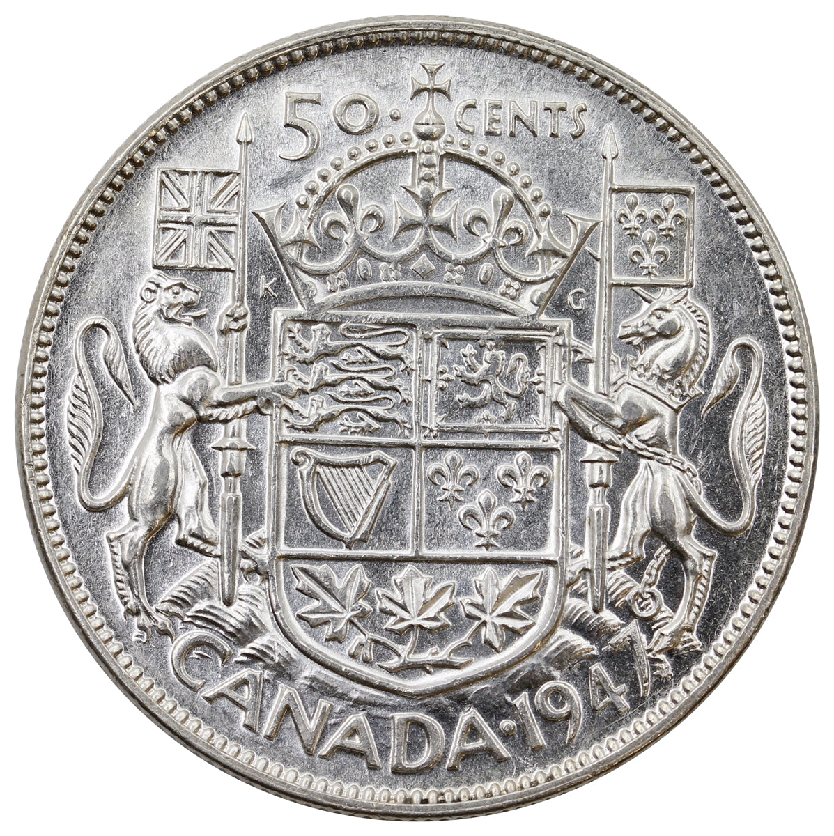 1947 Maple Leaf Canada 50-cents EF-AU (EF45) $
