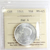 1944 Far 4 Canada 50-cents ICCS Certified MS63