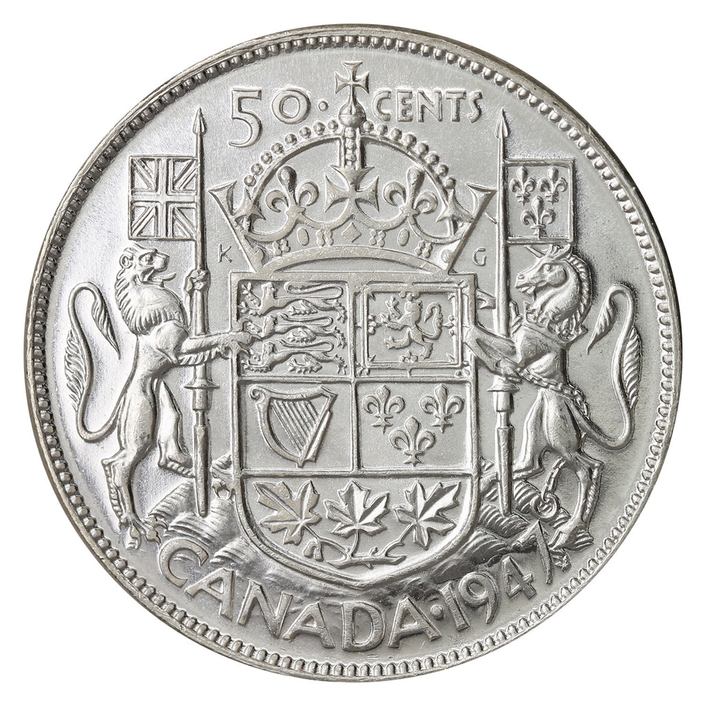 1947 Maple Leaf Canada 50-cents UNC+ (MS62) $