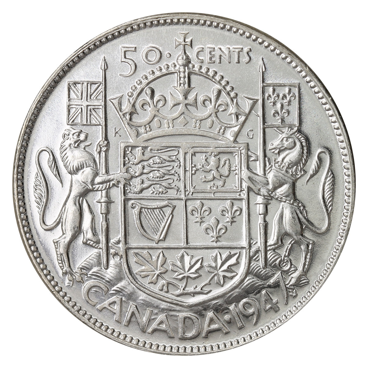 1947 Maple Leaf Canada 50-cents UNC+ (MS62) $
