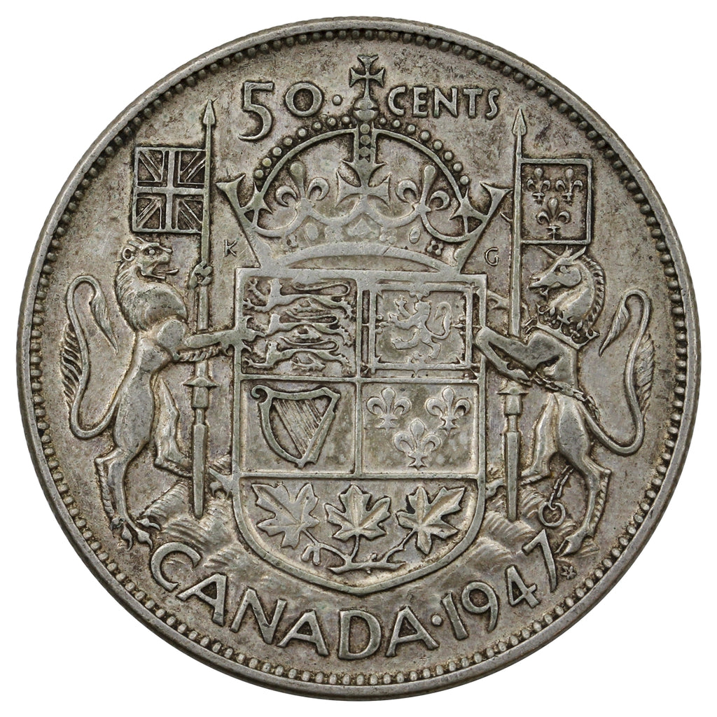 1947 Maple Leaf Canada 50-cents Very Fine (VF-20) $