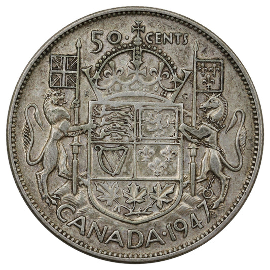 1947 Maple Leaf Canada 50-cents Very Fine (VF-20) $