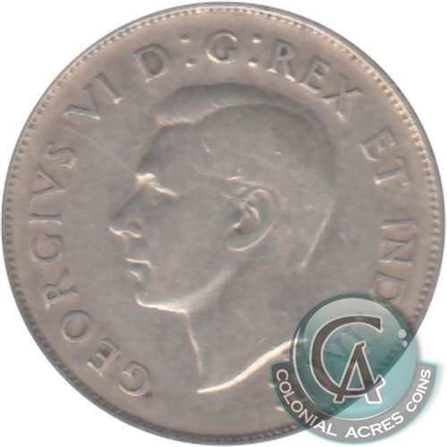 1947 Maple Leaf Canada 50-cents Very Good (VG8)