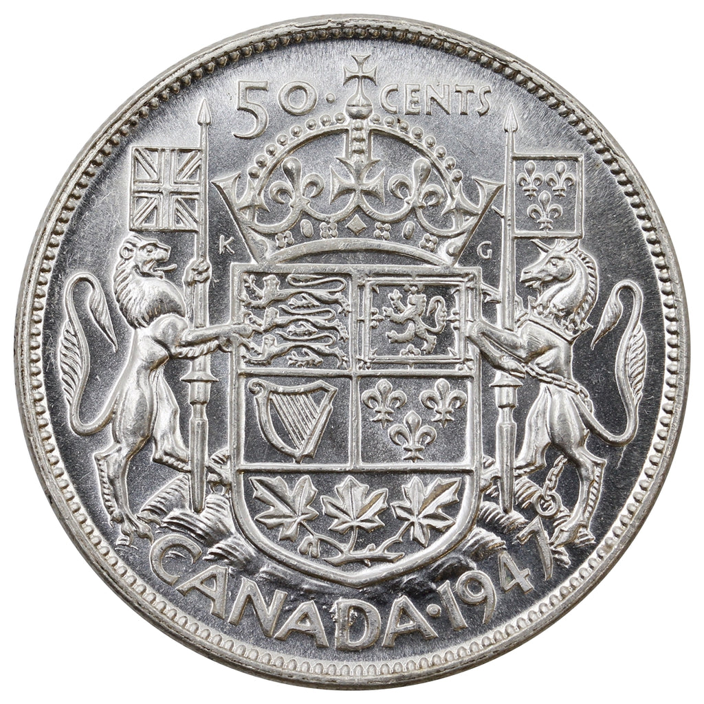 1947 Straight 7 Canada 50-cents AU-UNC (AU55)