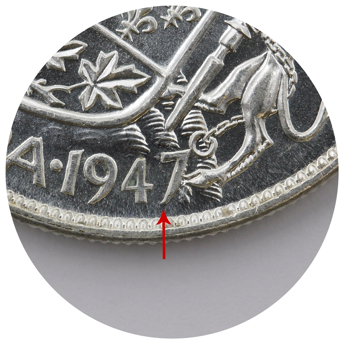 1947 Straight 7 Canada 50-cents AU-UNC (AU55)