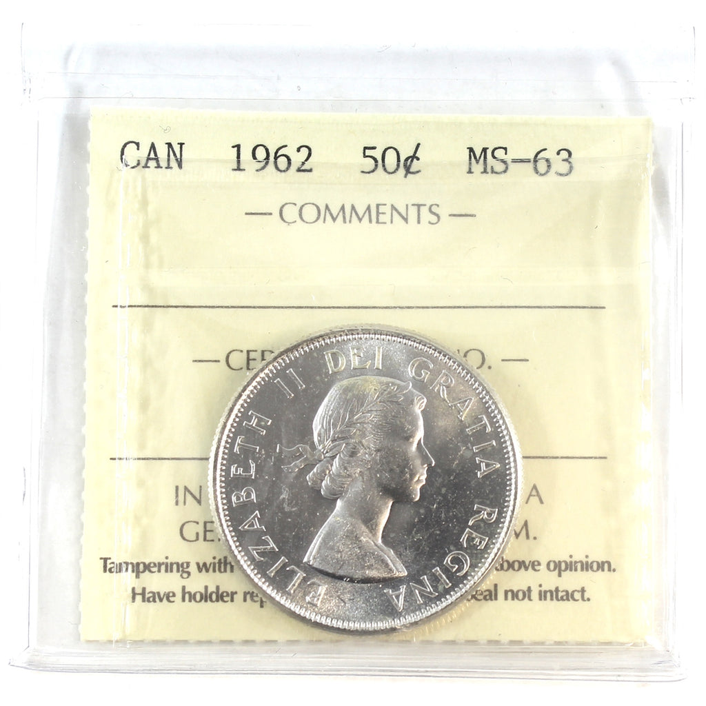 1962 Canada 50-cents ICCS Certified MS63