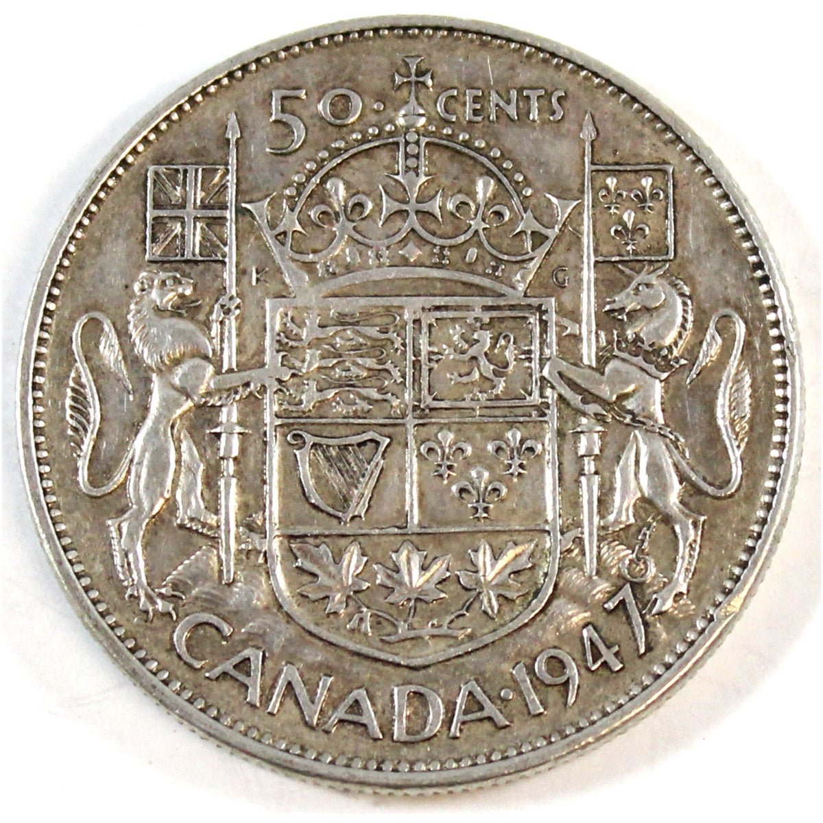 1947 Straight 7 Canada 50-cents VF-EF (VF30)